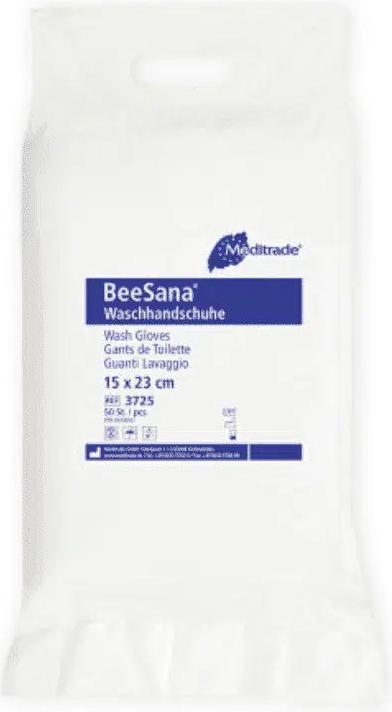 Meditrade unisex Einmal-Waschhandschuh BeeSana® weiss 50 St.