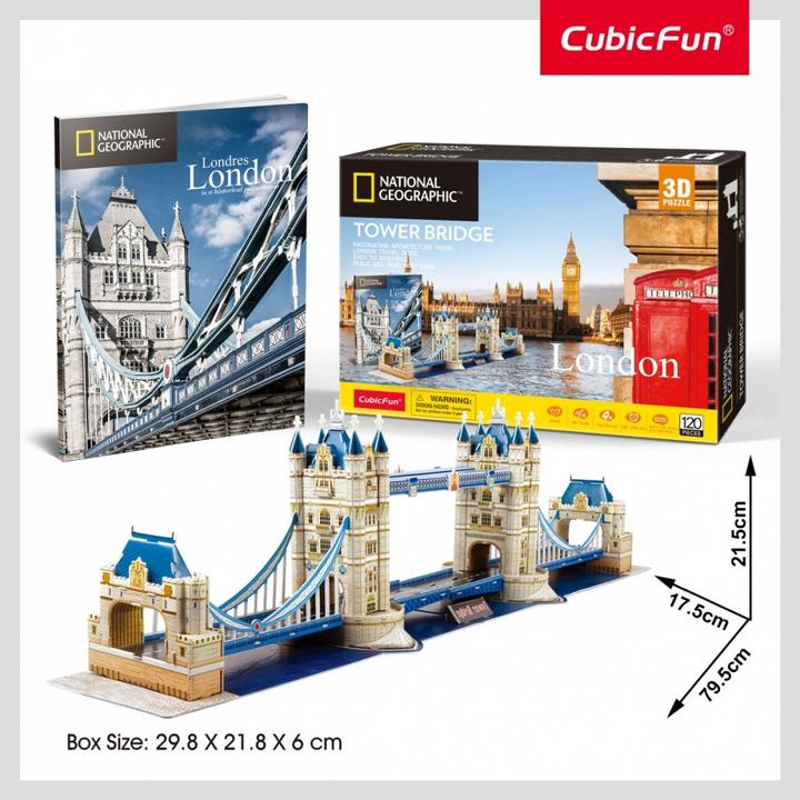 Actual product image Cubicfun 3d Puzzle Tower Bridge (120 pieces)