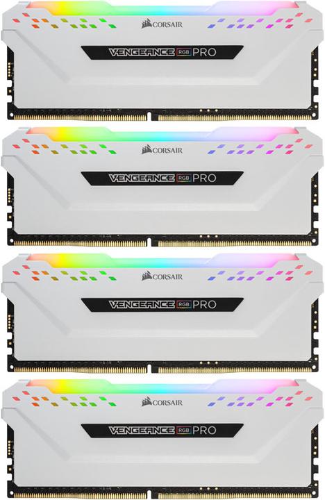 Actual product image Corsair Vengeance RGB Pro Series white, DDR4-3600, CL18 - 64 GB quad kit (4 x 16GB, 3600 MHz, DDR4-RAM, DIMM)