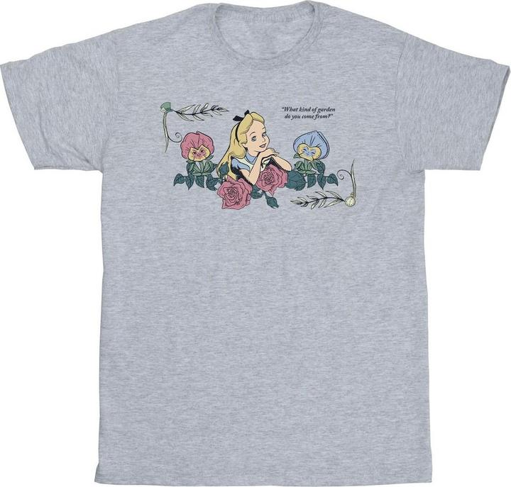 Disney Mädchen Alice im Wunderland Was ein Garten TShirt aus Baumwolle