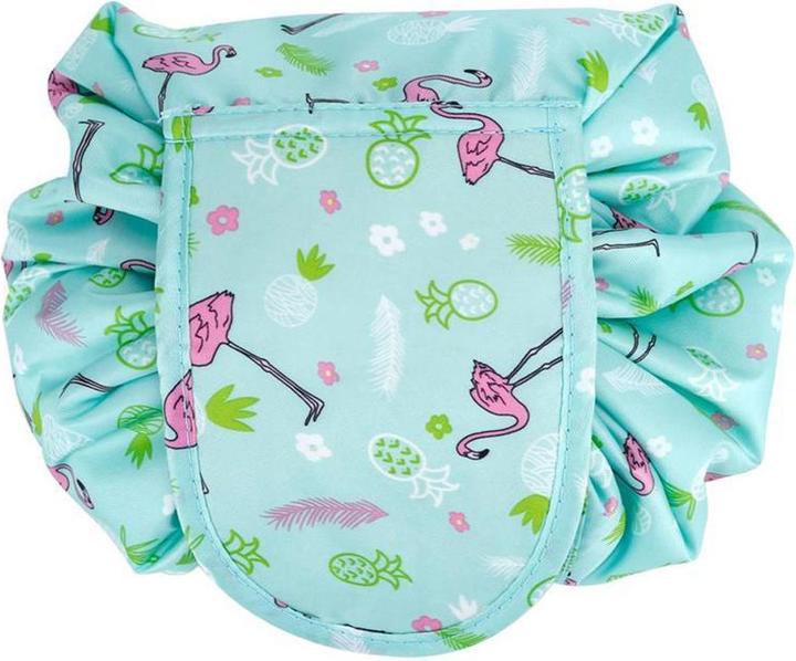 Intirilife Kosmetiktasche in GRÜN ROSA FLAMINGO