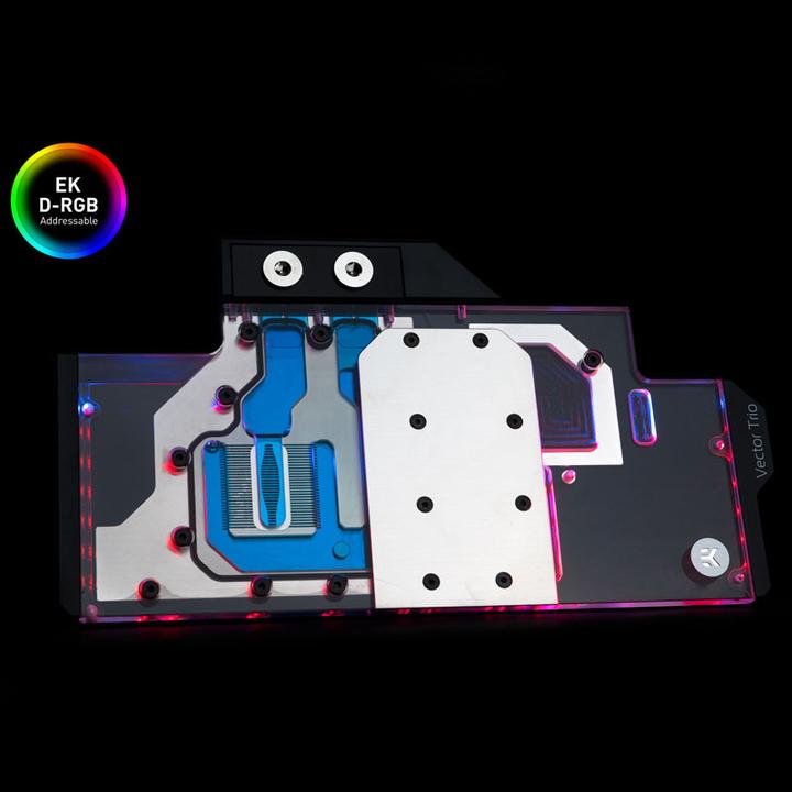 Actual product image EKWB EK Quantum Vector Trio RTX 2080 D-RGB - Nickel + Acrylic