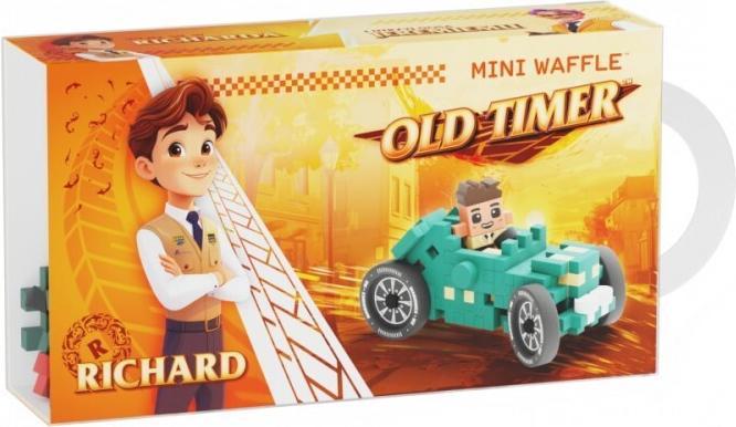 Marioinex Mini-Waffel, 50 Stück, Autos: Blaugrün, Oldtimer