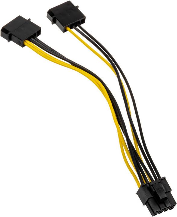 Actual product image Akasa Power adapter 4-pin Molex to PCIe