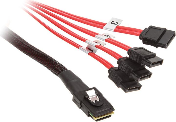 Image du produit InLine Câble SAS (OCF), 1x Mini-SAS vers 4x SATA