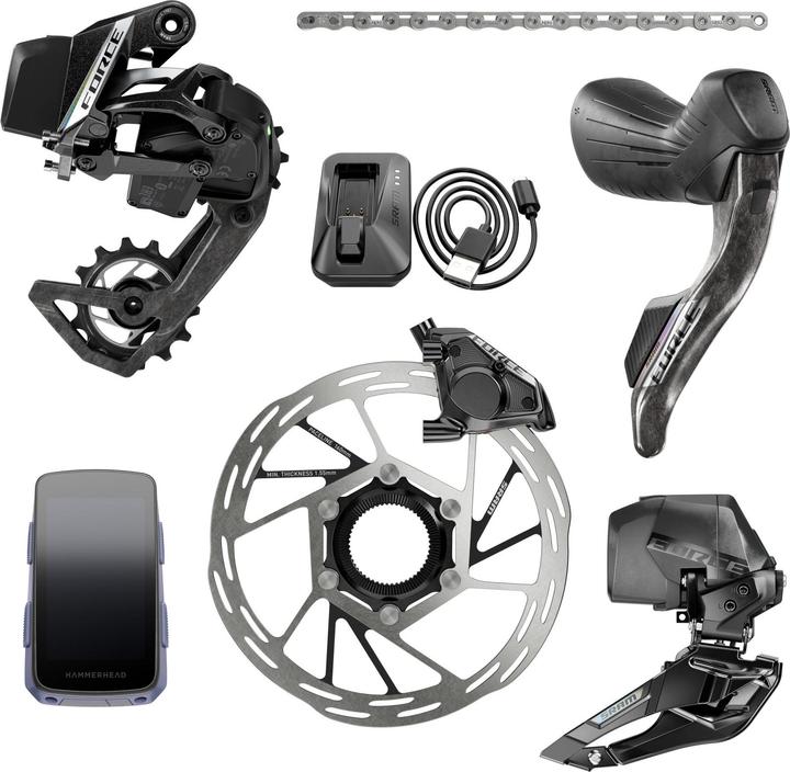 Sram Force AXS HRD 2x12 Schaltgruppenset + Hammerhead Karoo