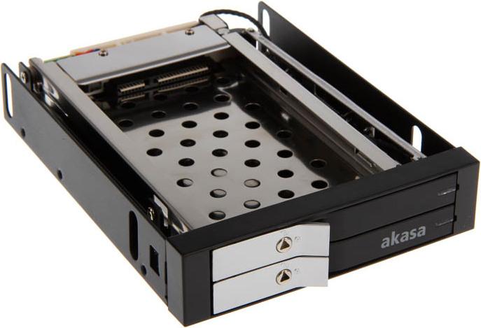 Actual product image Akasa Elite 3.5 inch drive frame for 2x 2.5 inch HDD/SSD