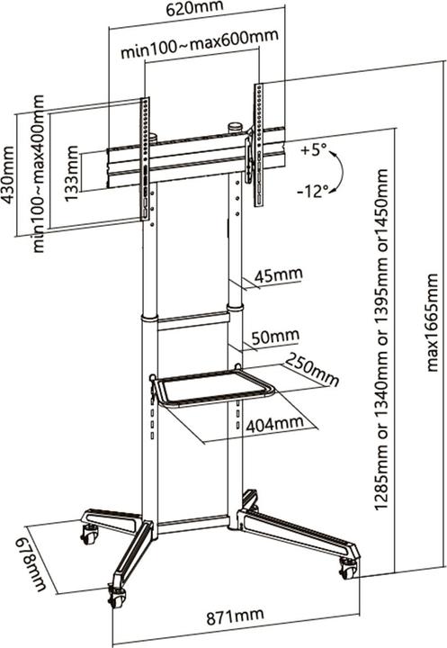 Image du produit Digitus DA-90447 (Universel, 70", 50 kg)