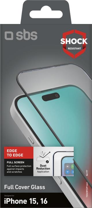 Actual product image SBS Glass screen protector full cover for iPhone 15/ 16 (1 Piece, Apple iPhone 16)