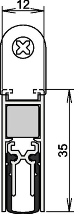 Athmer Türdichtung Doppeldicht® M-12/35 1-393 2-seitig Länge 1208 mm Aluminium silberfarben eloxiert Hol...