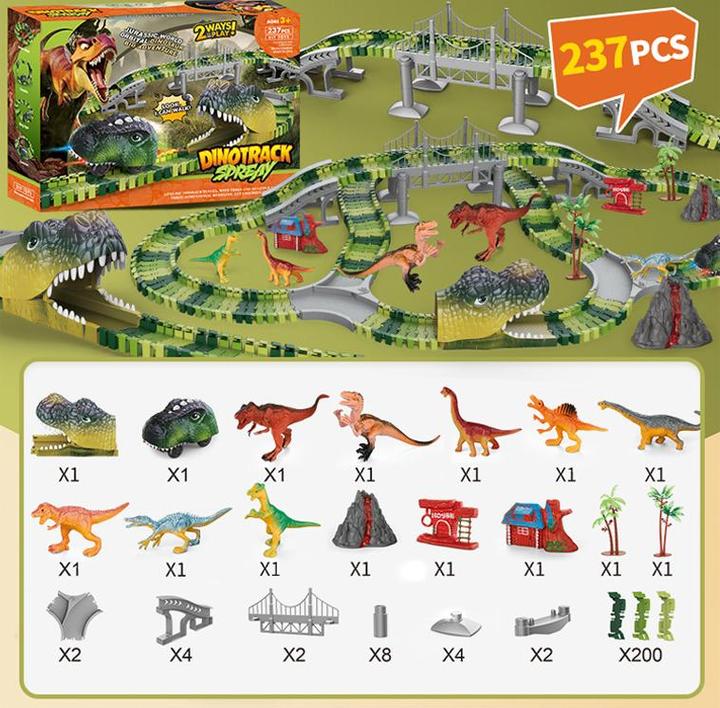 Image du produit VR Shinecon Circuit de voitures électriques Jurassic Univers, modulaire, 237 pièces