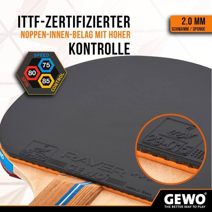 Image du produit Gewo Rave Speed Tischtennisschläger Set