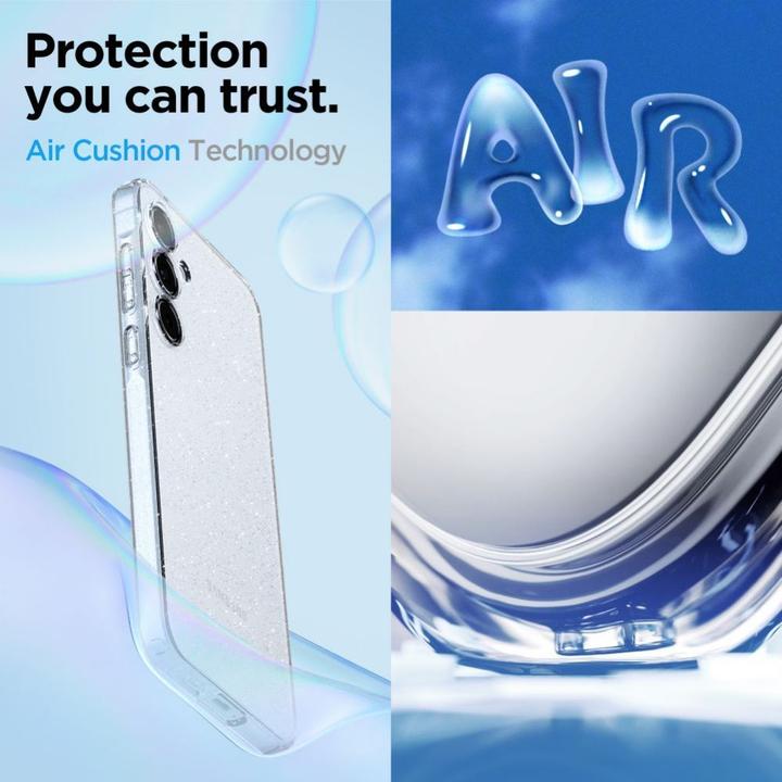 Actual product image Spigen Liquid Crystal case for Samsung Galaxy A55 5G - transparent and glitter (Samsung Galaxy A55)
