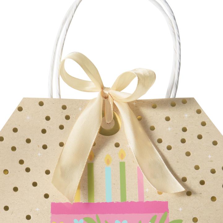 Produktbild Idena Geschenktasche Happy Birthday Torte gold 19x25x11,5cm (Geschenkbox)