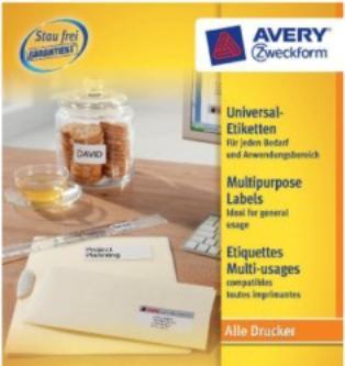 Actual product image Avery Universal labels