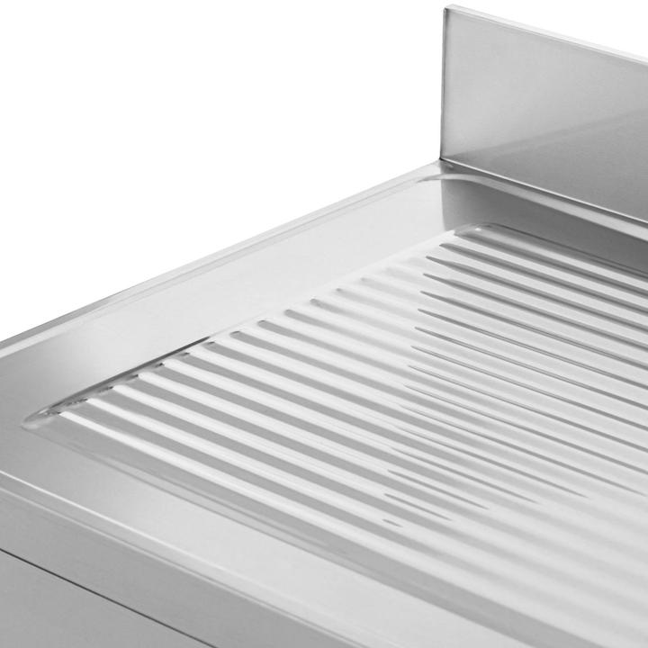Actual product image Royal Catering Spültisch 1 Becken zu 400 x 400 x 250 mm Ablage Edelstahl-Spültisch Gastro (25 cm, 60 cm)