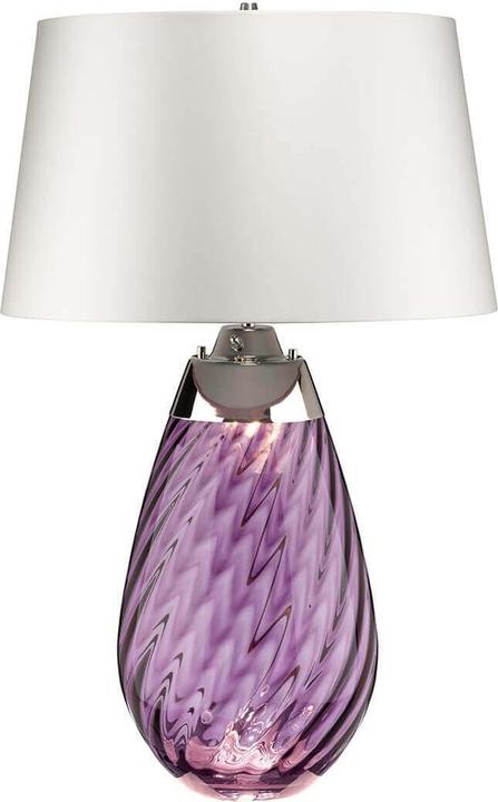 Actual product image Elstead Lighting Lena table lamp E27 74cm Plum-coloured glass, off-white shade Grey-white (620 lm, E27)