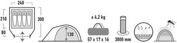 Produktbild High Peak Nevada 4.0 (Kuppelzelt, 4.20 kg, 4 Personen)