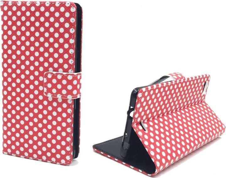 Produktbild König Design Schutz Hülle für Wiko Highway Pure Polka Dot Rot Tasche Cover + 1 Panzer Schutz Glas (Wiko Highway Pure)