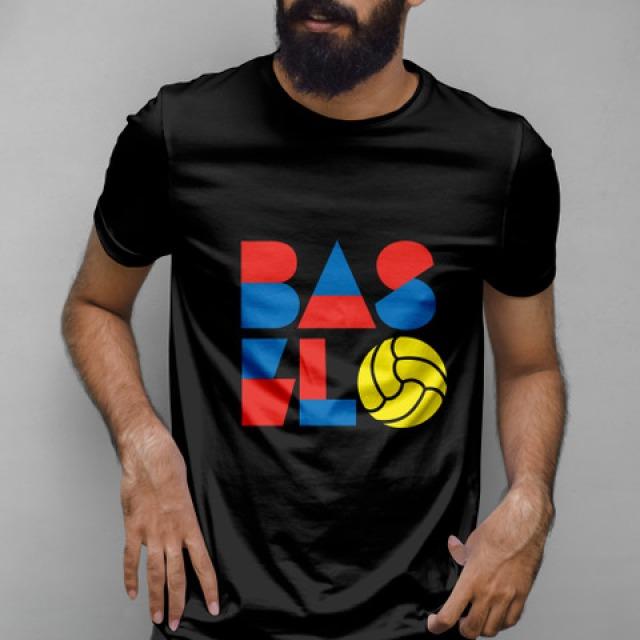 CreaDiva Basler Lyybli - T-Shirt Basel Fussball rotblau schwarz, Grösse M (M)