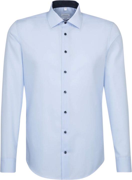 Actual product image Seidensticker Shirt Shaped Business Kent Patch12 light blue (43)