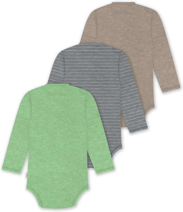 Image du produit Normani Lot de 3 body bébé emmailloté manches longues body Toddler en laine mérinos - 9357 (74)