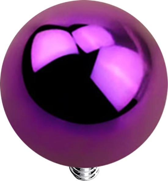 Star Piercing Dermal Anchor Kugel violett mit Titanium Beschichtung (ohne Messing, Chirurgenstahl 316L)