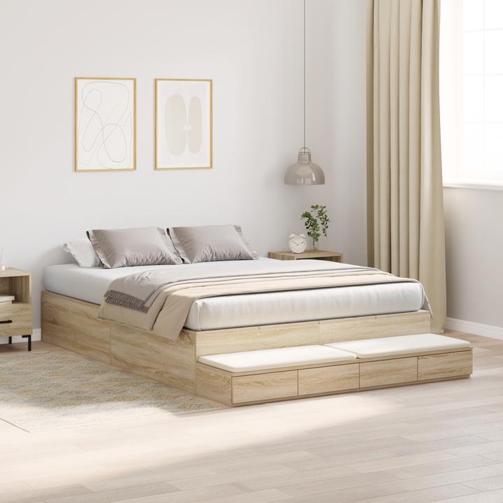 Produktbild VidaXL Storage Bed Frame Sonoma Oak 160x200 cm (160 x 200 cm)