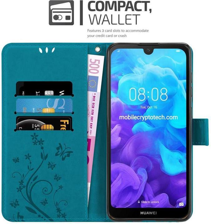 Image du produit Cadorabo Couverture du livre de fleurs (Huawei Y6 Pro)