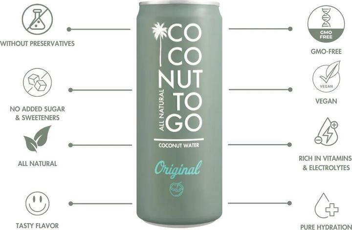 Produktbild Coconut to go Pure Coconut Water (6 x 33 cl)
