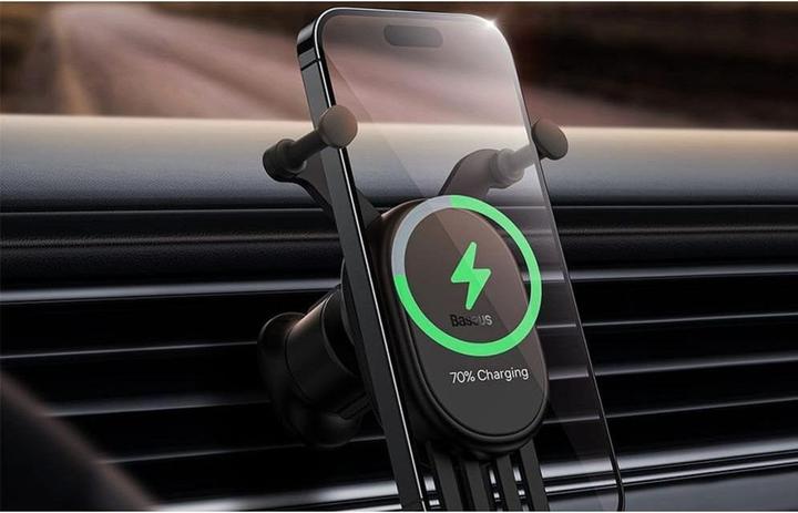 Actual product image Baseus Stable Gravitational Wireless Charging Car Mount Pro 15W (black)