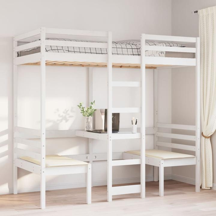 Produktbild VidaXL Hochbett mit Schreibtisch & Stühlen (90 x 190 cm)