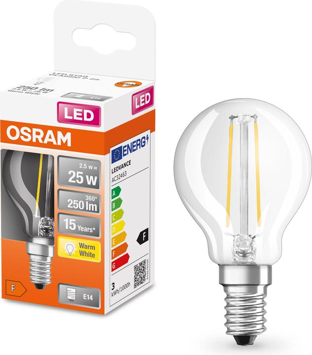 Actual product image Osram Star Classic P (E14, 2.50 W, 250 lm, 1 x, F)