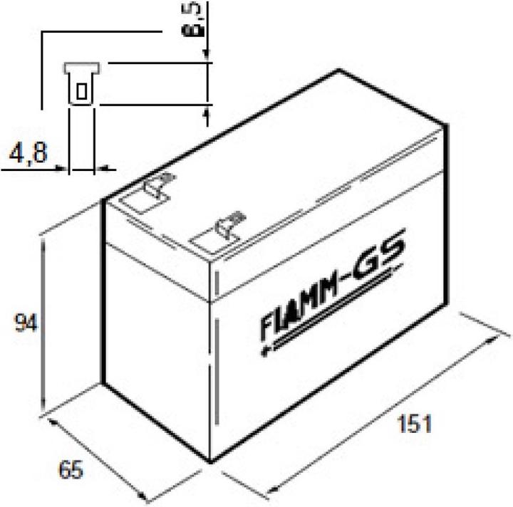 Immagine prodotto Fiamm Akku FG20721 mit 4,8mm Steckkontakte (12 V, 7.20 Ah)