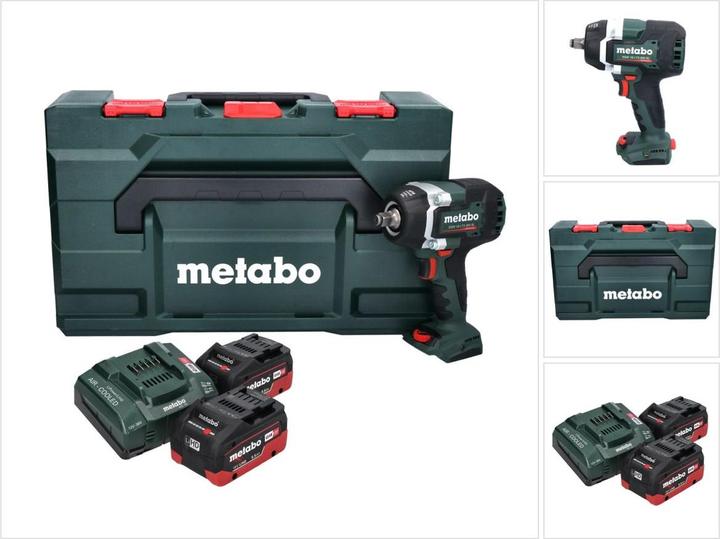Belt hook, metaBOX 145 L, 2 LiHD battery packs (18 V/5.5 Ah), quick charger ASC 145 "AIR COOLED", 1, 2" screwdriver