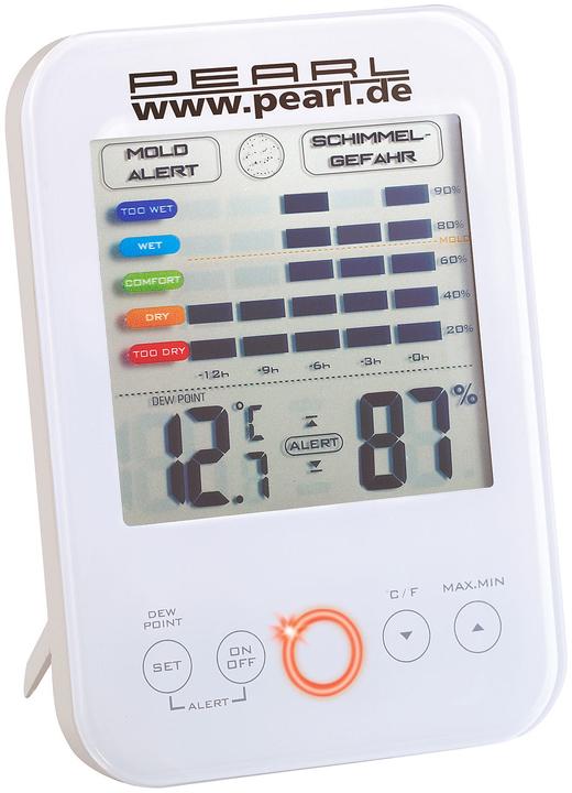 Produktbild Pearl Digital-Hygrometer/Thermometer mit Schimmel-Alarm und LCD-Display