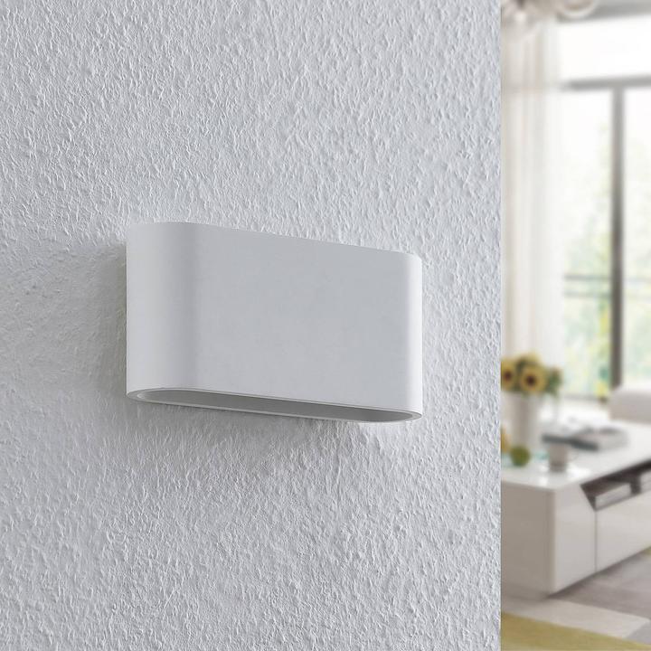 Produktbild Lindby Mavora Wandleuchte aus Gips, abgerundet (G9)