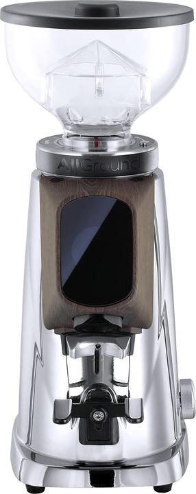 Actual product image Fiorenzato AllGround Coffee Grinder Chrome housing, oak wood 230V EU (EU plug)