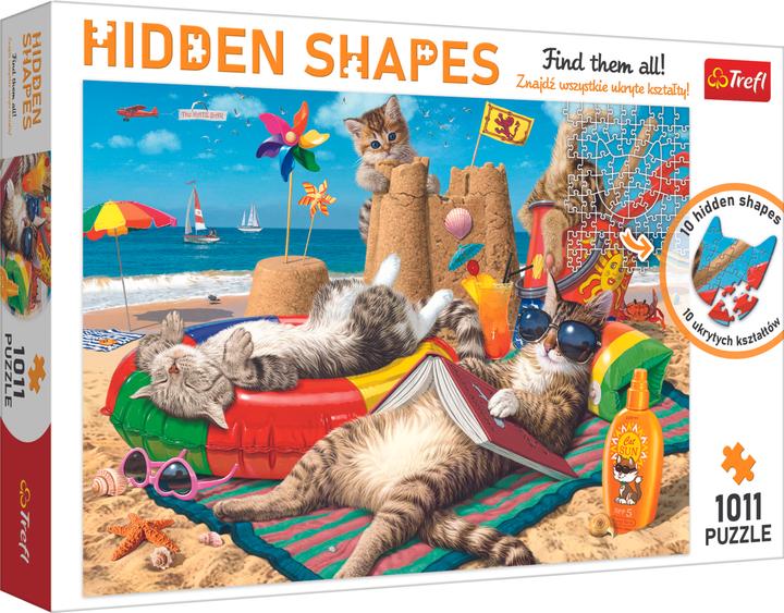 Actual product image Trefl Puzzle Hidden Shapes 1011T Cats Holiday 68x48cm (1000 pieces)