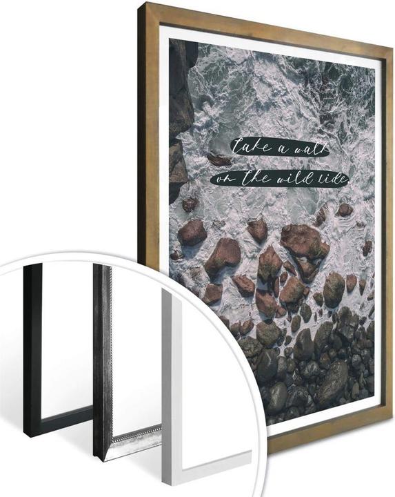 Produktbild Trenddeko Topografische Weltkarte - schwarz-weiss (60 x 80 cm)
