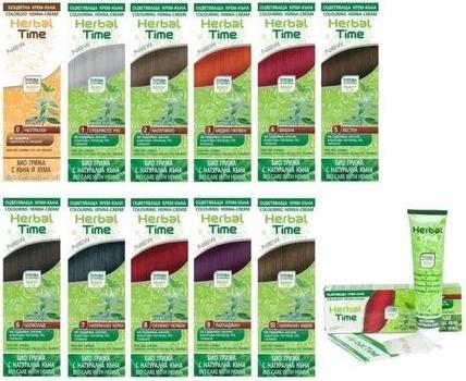 Herbal Time Henna Coloring Cream 100% Natural Hair Colorant 75ml Ready To Use