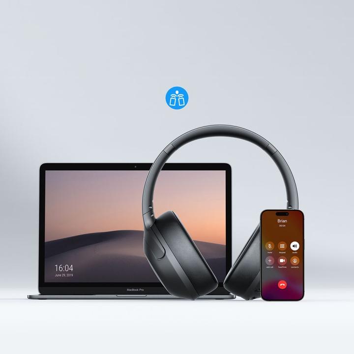 Produktbild Joyroom J-Head Series JR-JH2 Hybrid ANC Wireless Headphones-Black (ANC, 100 h, Kabelgebunden)