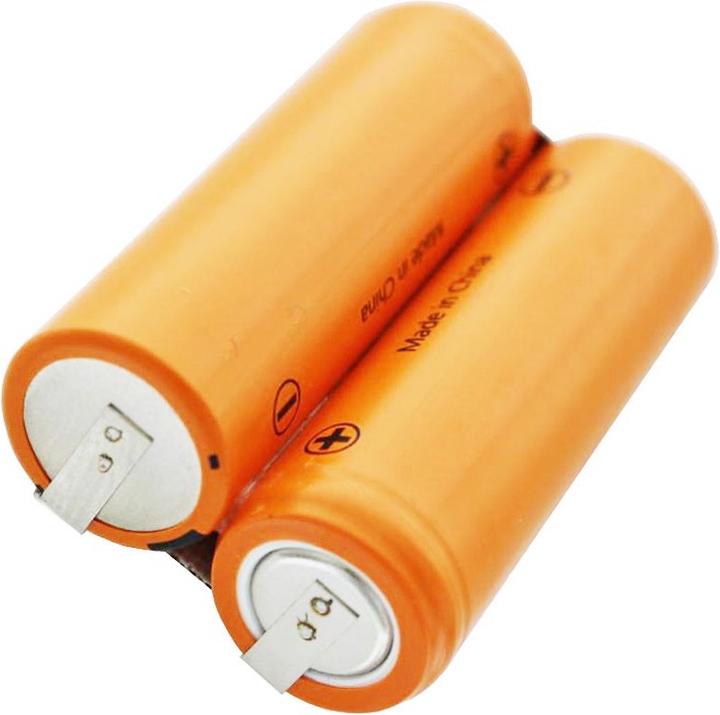 Produktbild Panasonic Akku 2HHR120 für Rasierer 2,4 Volt, mit Lötfahnen zum Selbstumbau, Neu: orange statt grün (1 Stk., 4/5 AA, 1200 mAh)