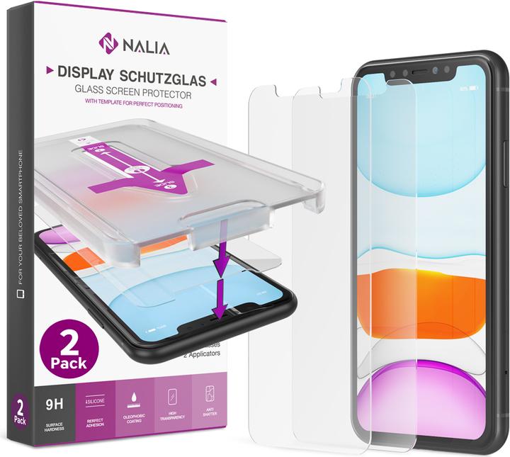 Nalia Schutzglas & Applikator - Set (2x) (2 Stück, Apple iPhone 11)