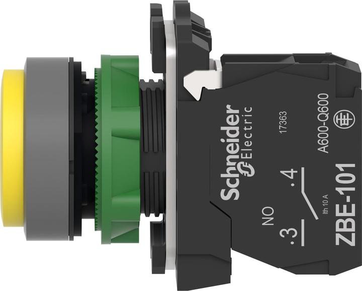 Actual product image Schneider Electric Pushbutton, compl., momentary, yellow, with XB5AP51C0