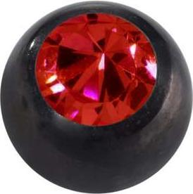 Bijouteria Piercingverschluss (Chirurgenstahl 316L, PVD Beschichtung (schwarz), Premium Kristall)