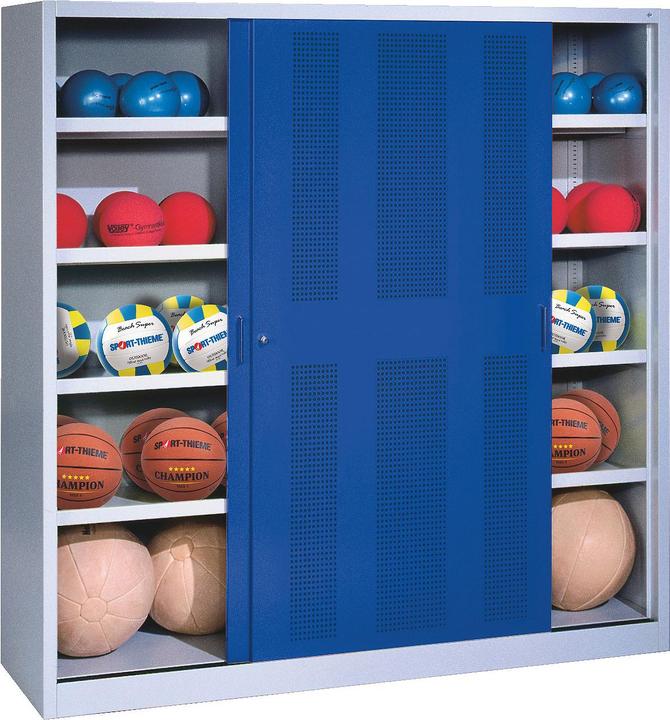 Actual product image C+P Ball cabinet (HxWxD: 195x120x50 cm, with perforated sliding doors, type 4)