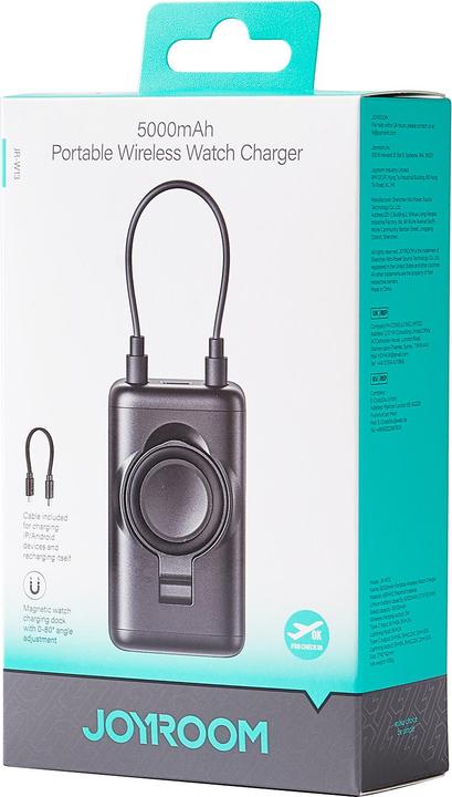Produktbild Joyroom 5000 mAh Portable Charger for Mobile and Apple Watch - Black (5000 mAh, 3 W, 18.50 Wh)