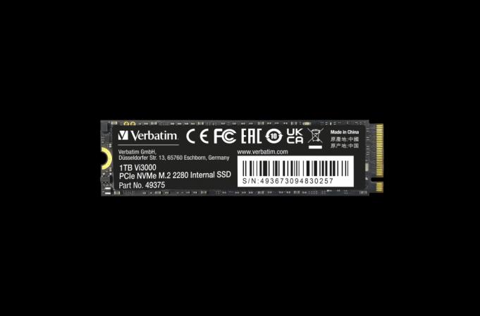 Actual product image Verbatim SSD Vi3000 Internal PCIe NVMe M.2 (1000 GB, M.2 2280)
