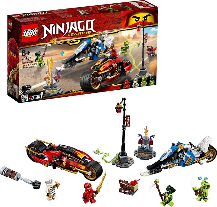 Produktbild LEGO Kais Feuer-Bike Zanes Schneemobil (70667, LEGO Ninjago)